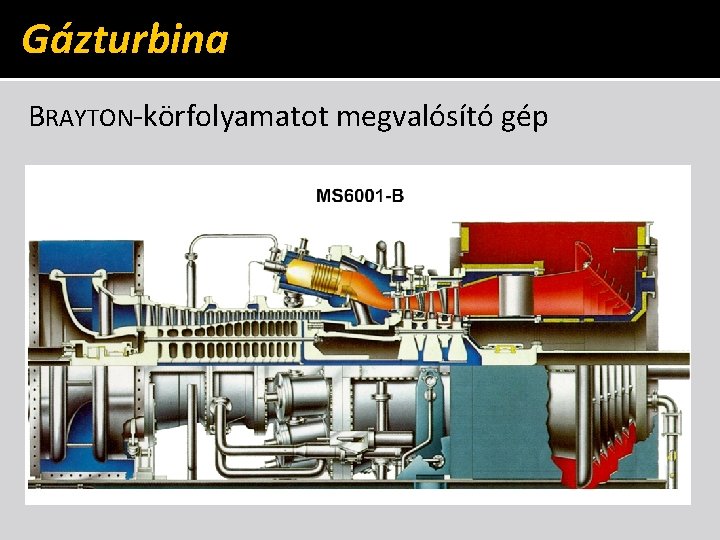 Gázturbina BRAYTON-körfolyamatot megvalósító gép Gázturbina BRAYTON-körfolyamatot megvalósító gép