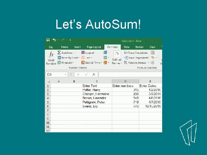 Let’s Auto. Sum! 