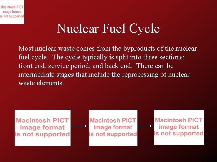 Nuclear Fuel Cycle Most nuclear waste comes from the byproducts of the nuclear fuel