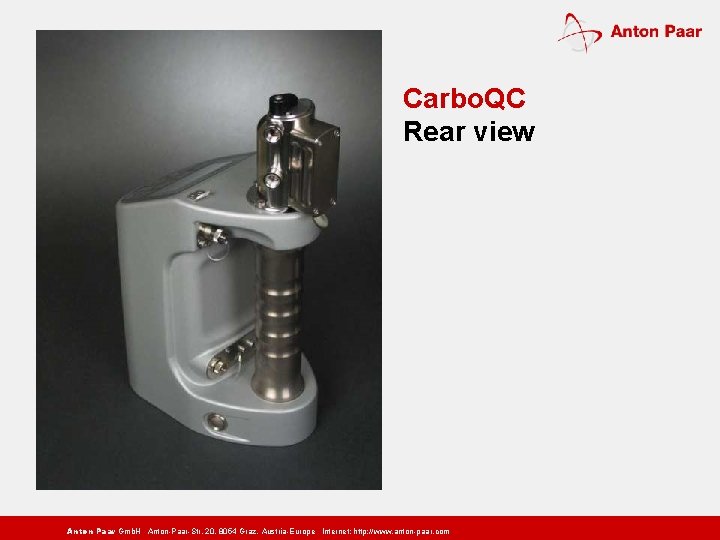 Carbo. QC Rear view Anton Paar Gmb. H Anton-Paar-Str. 20, 8054 Graz, Austria-Europe Internet: