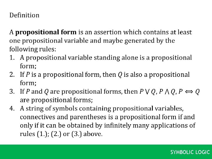  SYMBOLIC LOGIC 