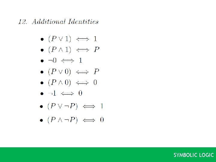 SYMBOLIC LOGIC 