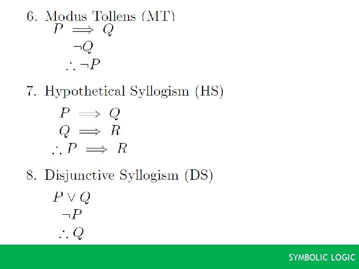 SYMBOLIC LOGIC 