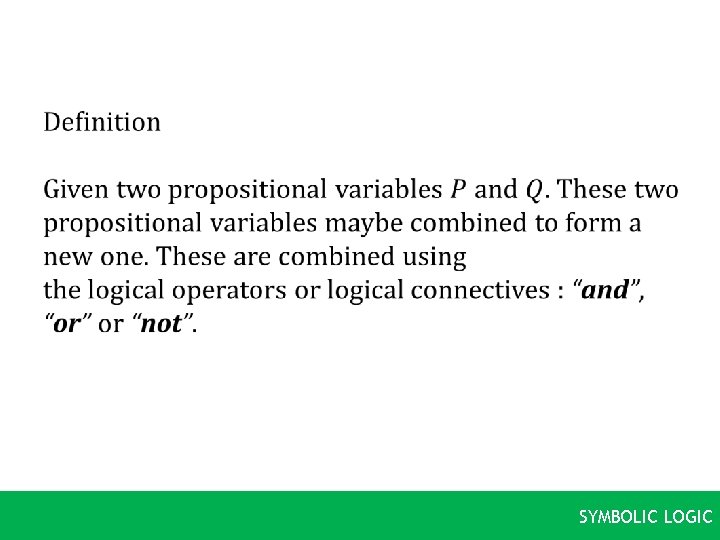  SYMBOLIC LOGIC 