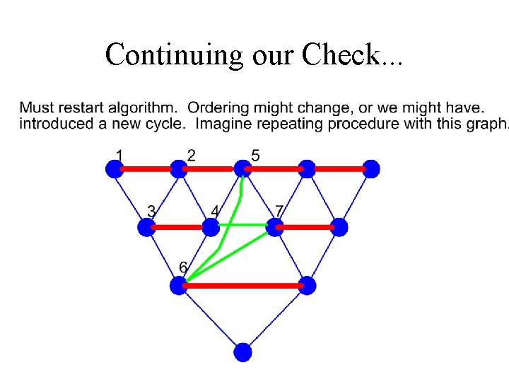 Continuing our Check. . . 