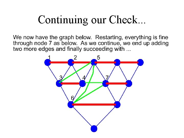 Continuing our Check. . . 