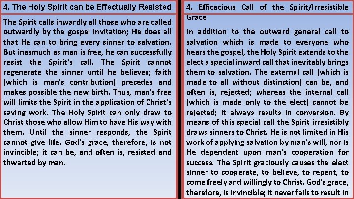 4. The Holy Spirit can be Effectually Resisted The Spirit calls inwardly all those