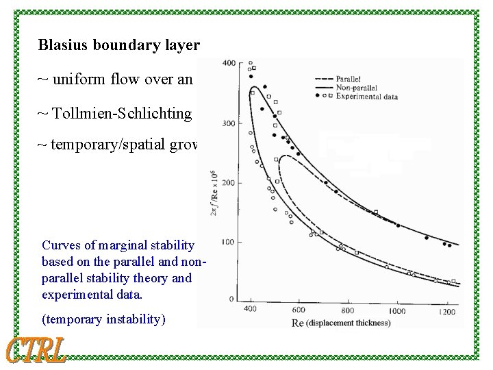 Blasius boundary layer ~ uniform flow over an semi-infinite flat plate ~ Tollmien-Schlichting waves