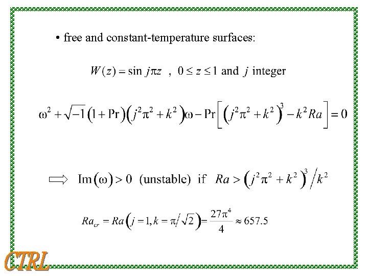  • free and constant-temperature surfaces: 