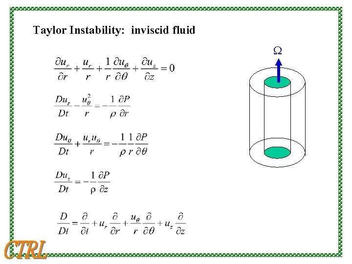 Taylor Instability: inviscid fluid W 