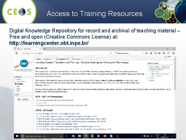 Access to Training Resources Digital Knowledge Repository for record and archival of teaching material