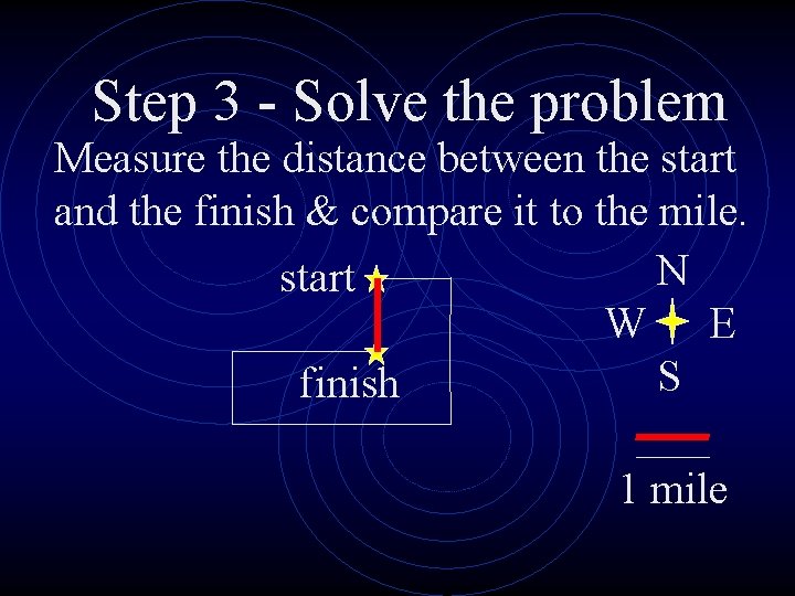 Step 3 - Solve the problem Measure the distance between the start and the