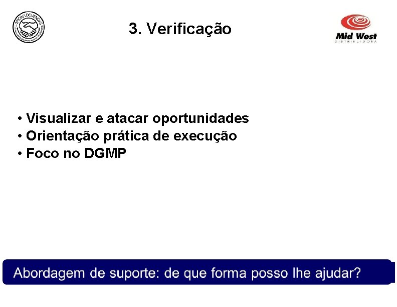 3. Verificação • Visualizar e atacar oportunidades • Orientação prática de execução • Foco