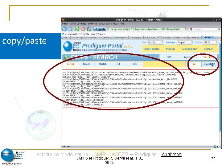 copy/paste Activité de Modélisation – CMIP – ACCÈS – Prodiguer – Analyses CMIP 5
