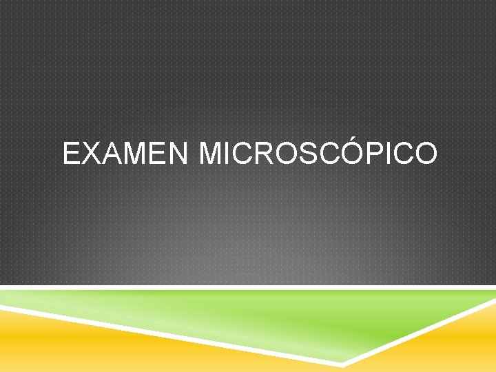 EXAMEN MICROSCÓPICO 