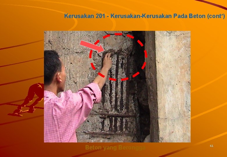 Kerusakan 201 - Kerusakan-Kerusakan Pada Beton (cont’) Beton yang Berongga 61 