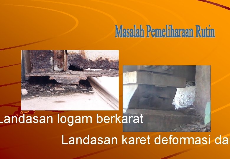Landasan logam berkarat Landasan karet deformasi dan 