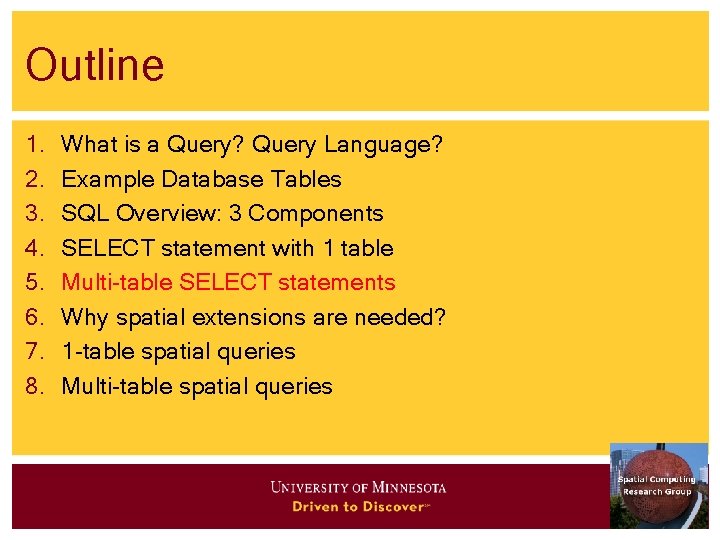 Outline 1. 2. 3. 4. 5. 6. 7. 8. What is a Query? Query