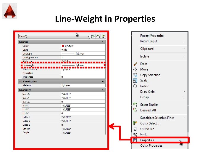 Line-Weight in Properties 