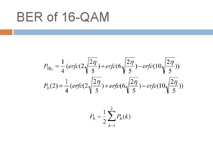 BER of 16 -QAM BER of 16 -QAM