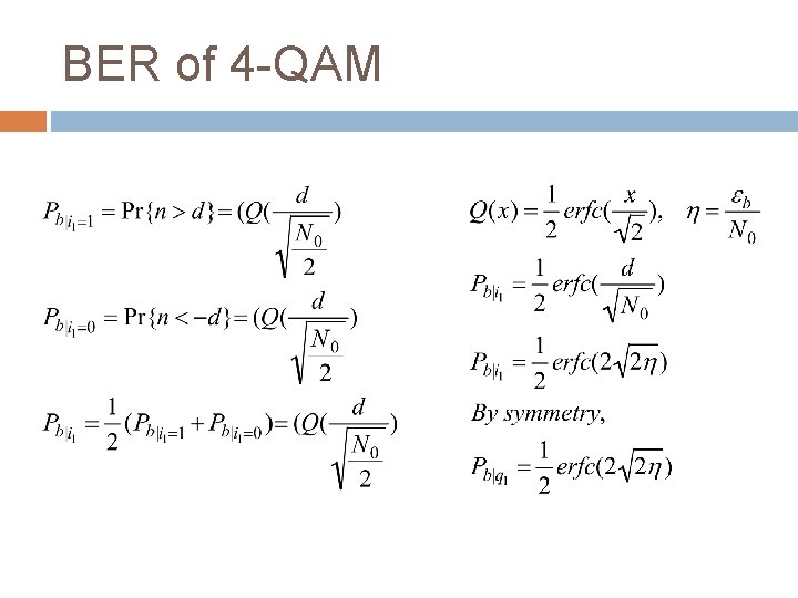 BER of 4 -QAM BER of 4 -QAM