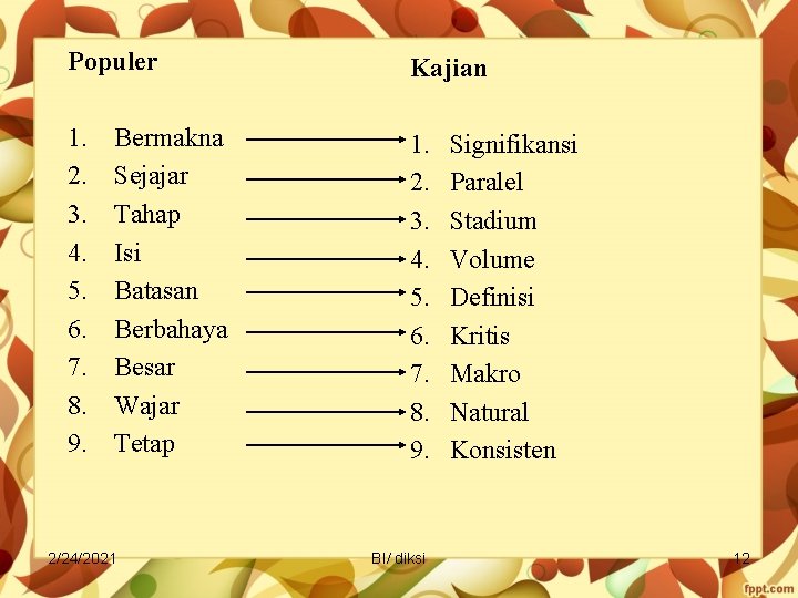 Populer Kajian 1. 2. 3. 4. 5. 6. 7. 8. 9. Bermakna Sejajar Tahap