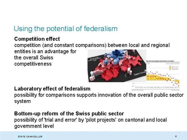 Using the potential of federalism Competition effect competition (and constant comparisons) between local and