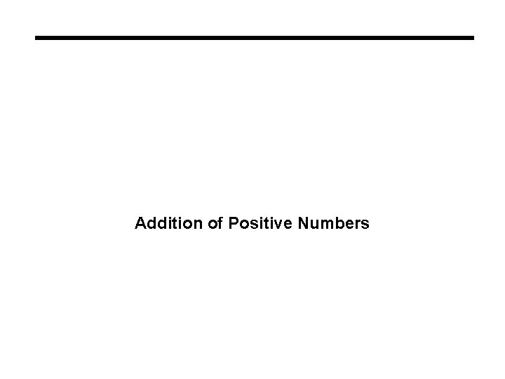 Addition of Positive Numbers 