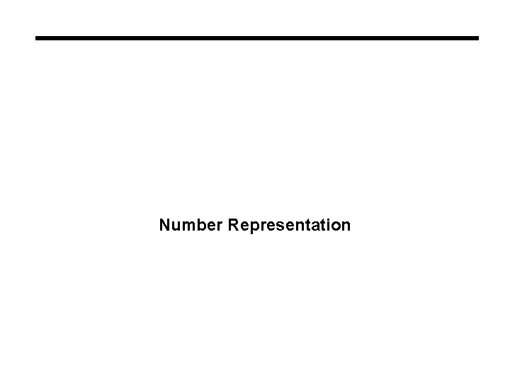 Number Representation 
