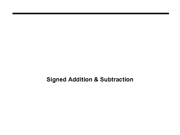 Signed Addition & Subtraction 