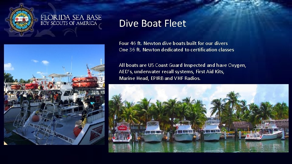 Dive Boat Fleet Four 46 ft. Newton dive boats built for our divers One