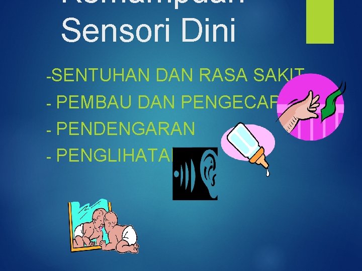 Kemampuan Sensori Dini -SENTUHAN DAN RASA SAKIT - PEMBAU DAN PENGECAP - PENDENGARAN -