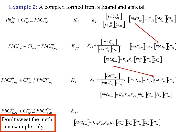 Example 2: A complex formed from a ligand a metal Don’t sweat the math