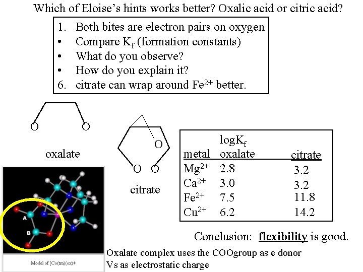 Which of Eloise’s hints works better? Oxalic acid or citric acid? 1. • •
