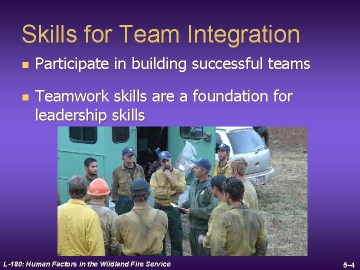 Skills for Team Integration n n Participate in building successful teams Teamwork skills are