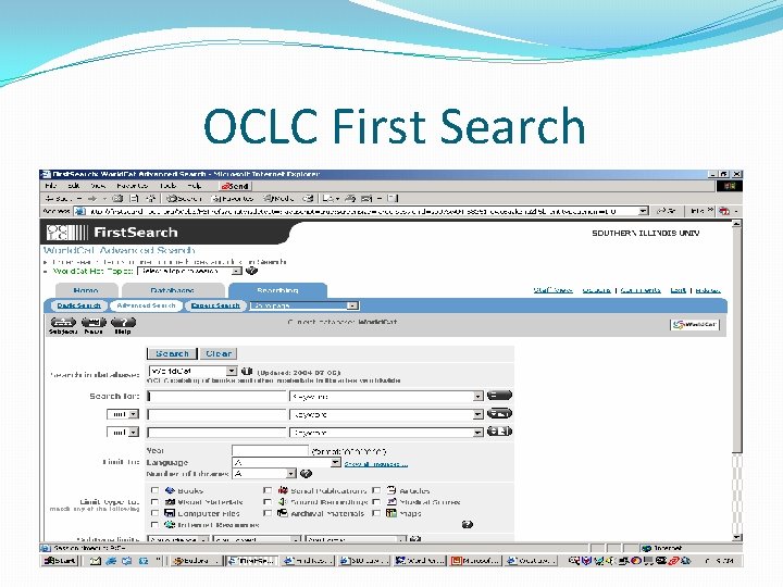 OCLC First Search 