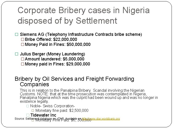 Corporate Bribery cases in Nigeria disposed of by Settlement � Siemens AG (Telephony Infrastructure
