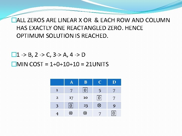 �ALL ZEROS ARE LINEAR X OR & EACH ROW AND COLUMN HAS EXACTLY ONE