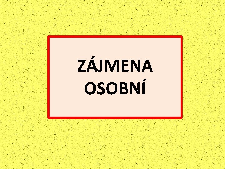 ZÁJMENA OSOBNÍ 
