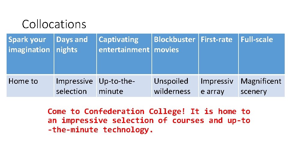 Collocations Spark your Days and imagination nights Home to Captivating Blockbuster First-rate Full-scale entertainment
