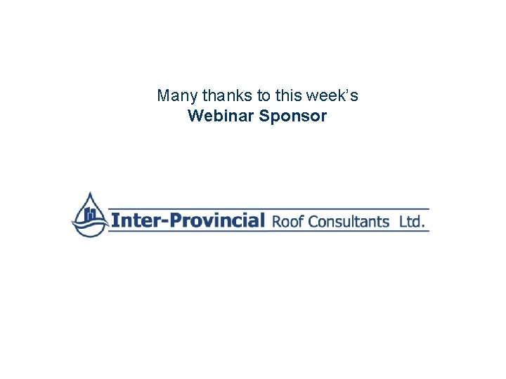 Many thanks to this week’s Webinar Sponsor 