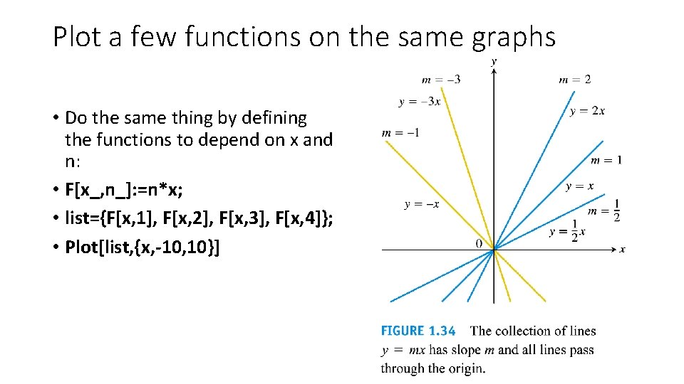 Plot a few functions on the same graphs • Do the same thing by