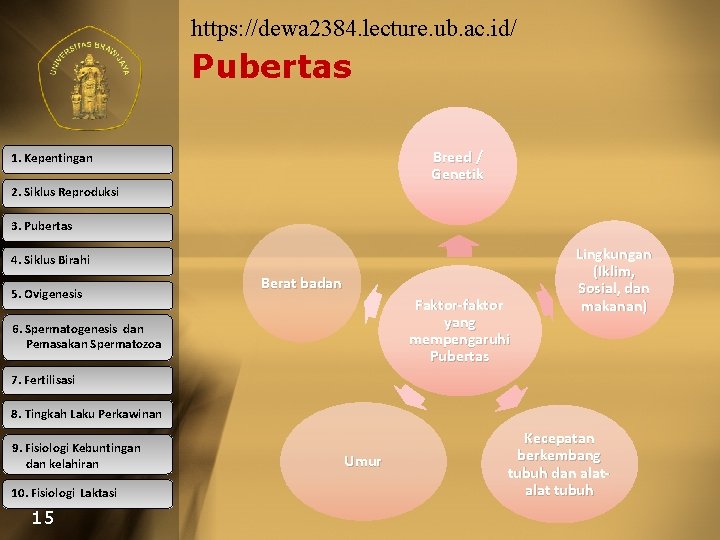 https: //dewa 2384. lecture. ub. ac. id/ Pubertas Breed / Genetik 1. Kepentingan 2.