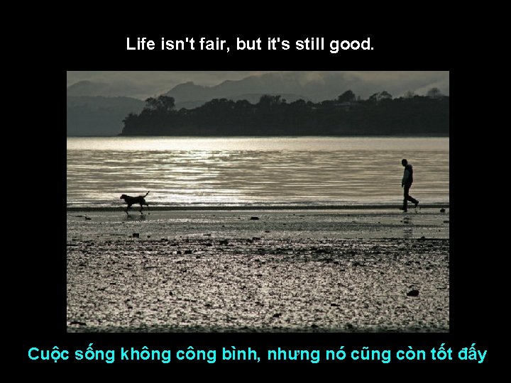 Life isn't fair, but it's still good. Cuộc sống không công bình, nhưng nó