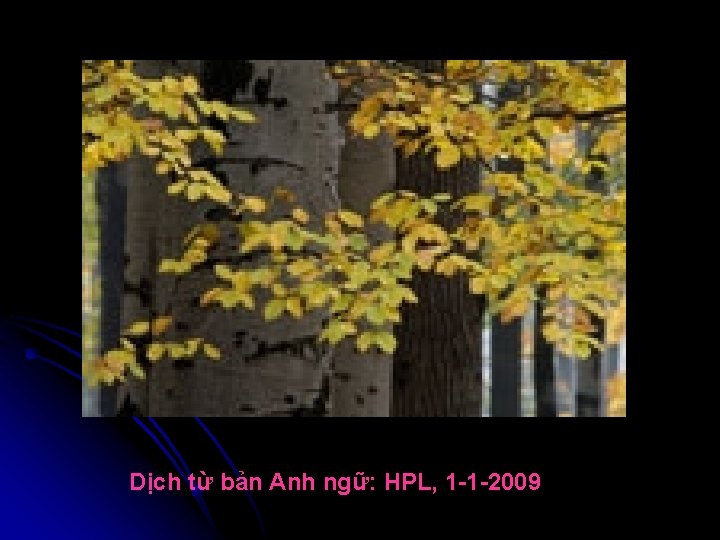 Dịch từ bản Anh ngữ: HPL, 1 -1 -2009 