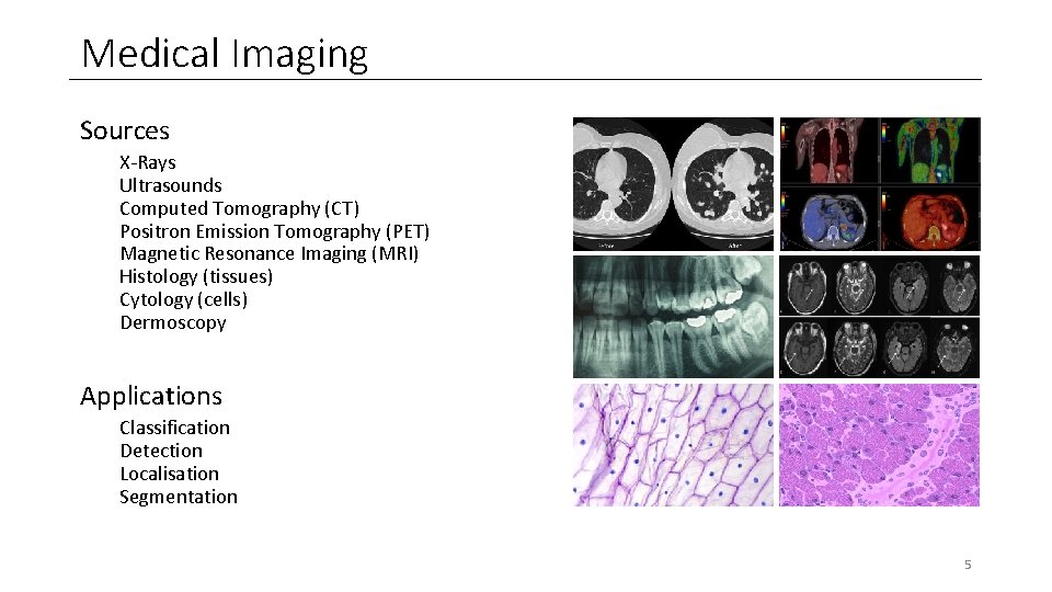 Medical Imaging Sources X-Rays Ultrasounds Computed Tomography (CT) Positron Emission Tomography (PET) Magnetic Resonance Medical Imaging Sources X-Rays Ultrasounds Computed Tomography (CT) Positron Emission Tomography (PET) Magnetic Resonance