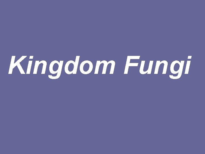 Kingdom Fungi 