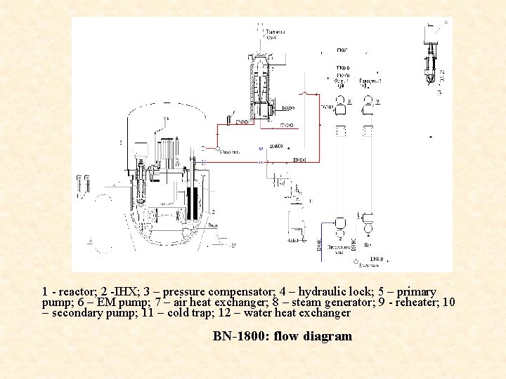 1 - reactor; 2 -IHX; 3 – pressure compensator; 4 – hydraulic lock; 5