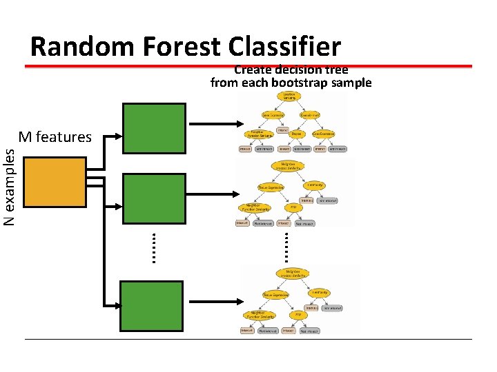 Random Forest Classifier Create decision tree from each bootstrap sample . . . .