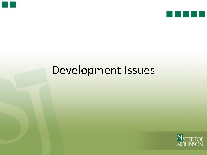 Development Issues 